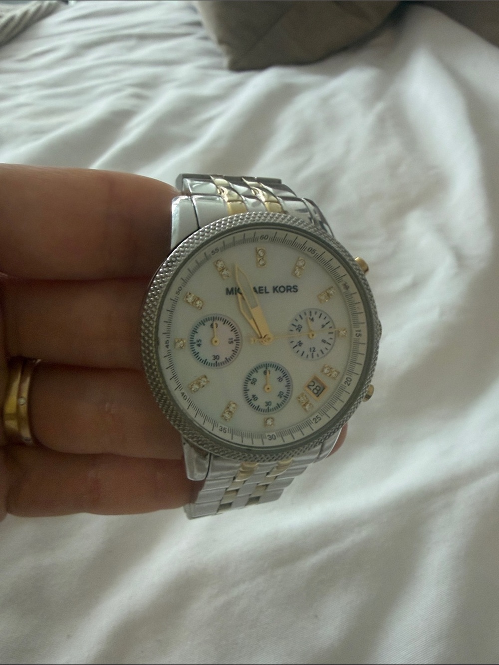 Michael Kors Men's Two-Tone Silver and Gold Dress Chronograph Watch